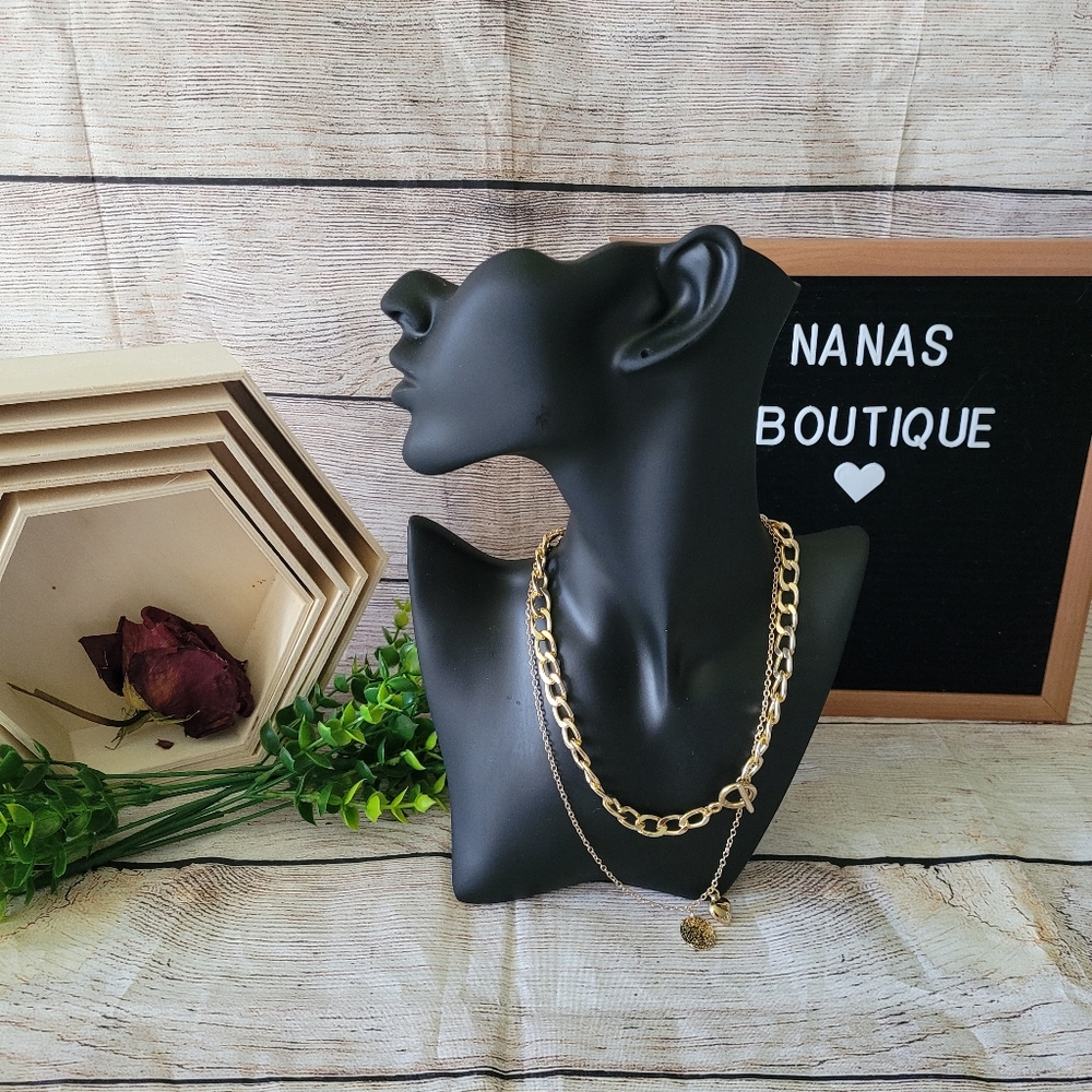 💥 Gold Layered Chunky Chain Heart Pendant Necklace✨️ - Picture 4 of 12